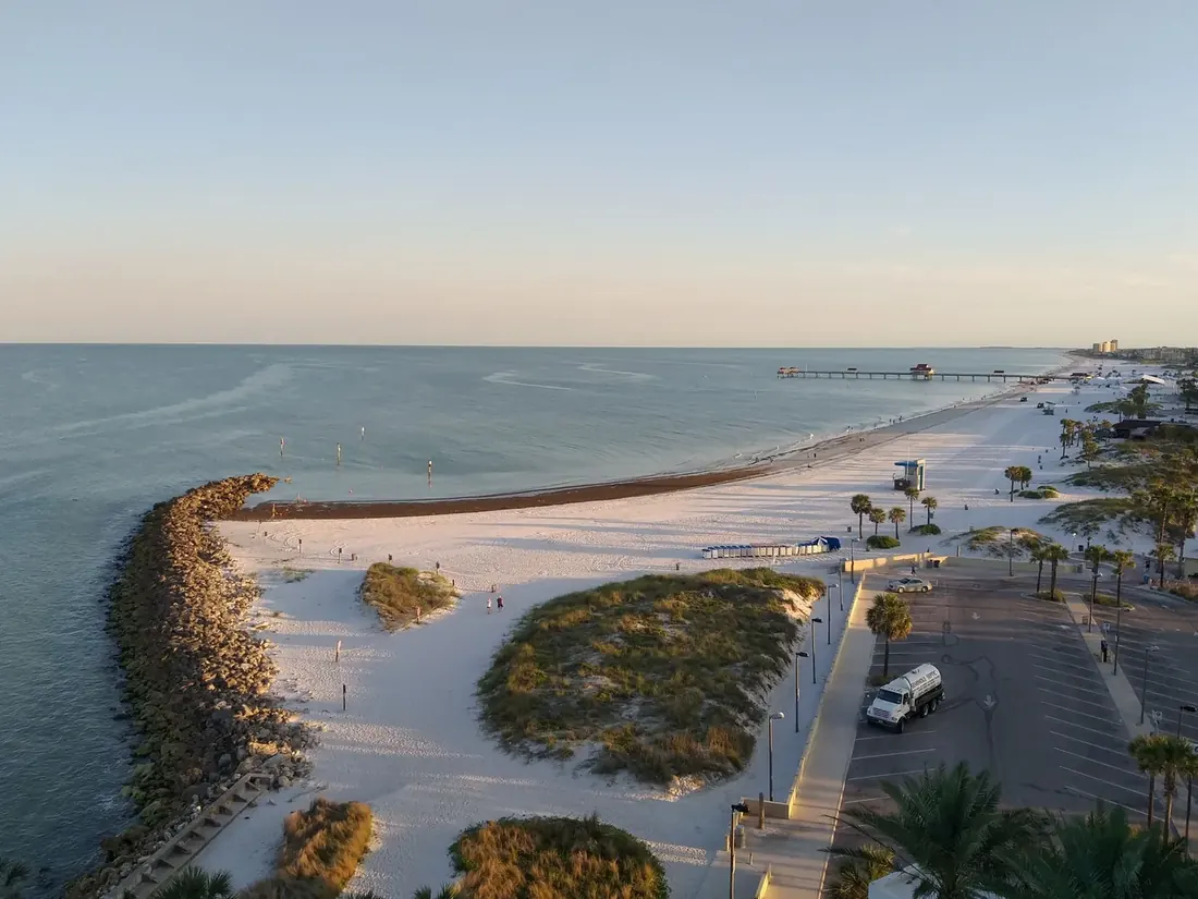 Wide white sand beach on the Gulf coast