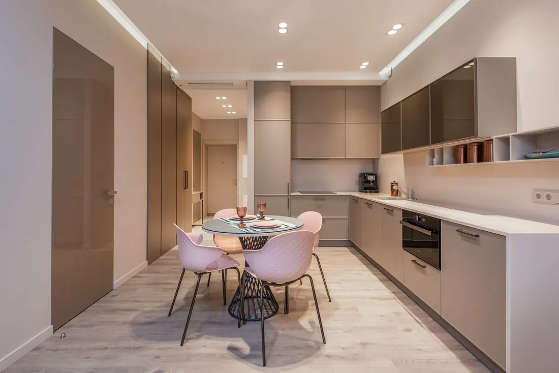 Bright kitchen and dining space kept ready on a recurring cleaning plan