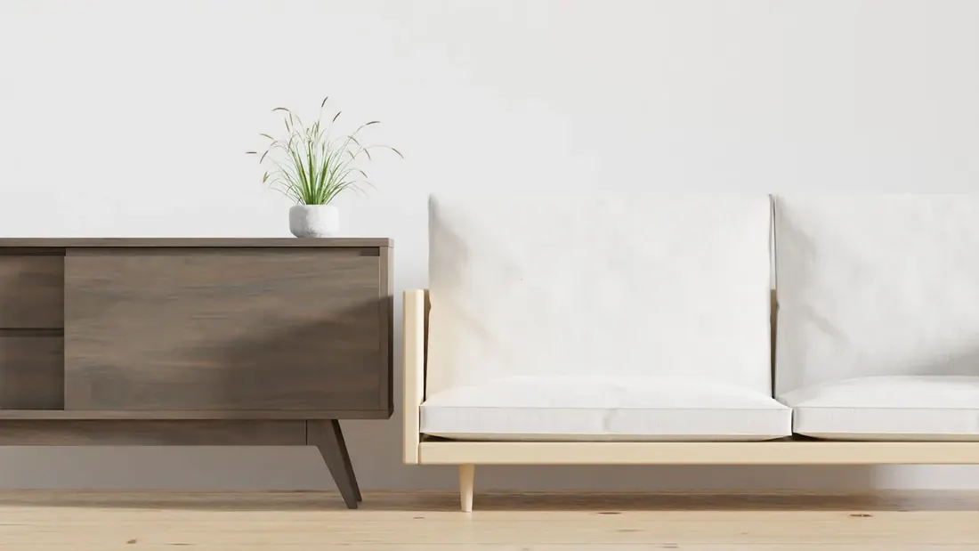 Calm living room sideboard kept clear on a recurring plan